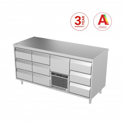 Cooling Counter with 10 Drawers, -5 ... +8 °C